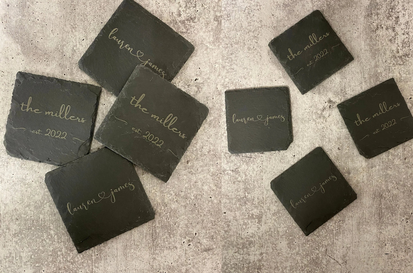 Personalized Couple's Coasters | Custom Engraved Wedding Gifts