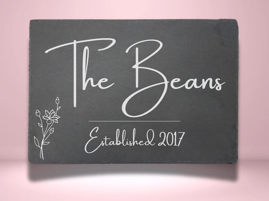 Personalized House Address Slate Sign - Custom Housewarming | Garden | Home Gift