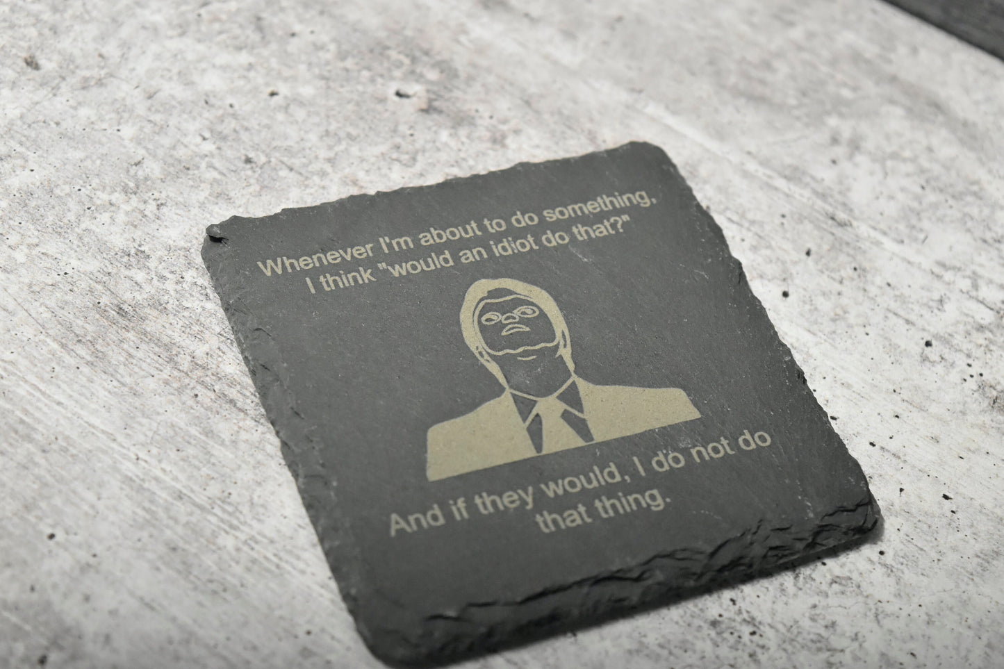 the office dunder mifflin slate coasters novelty gift. michael scott fun run merch