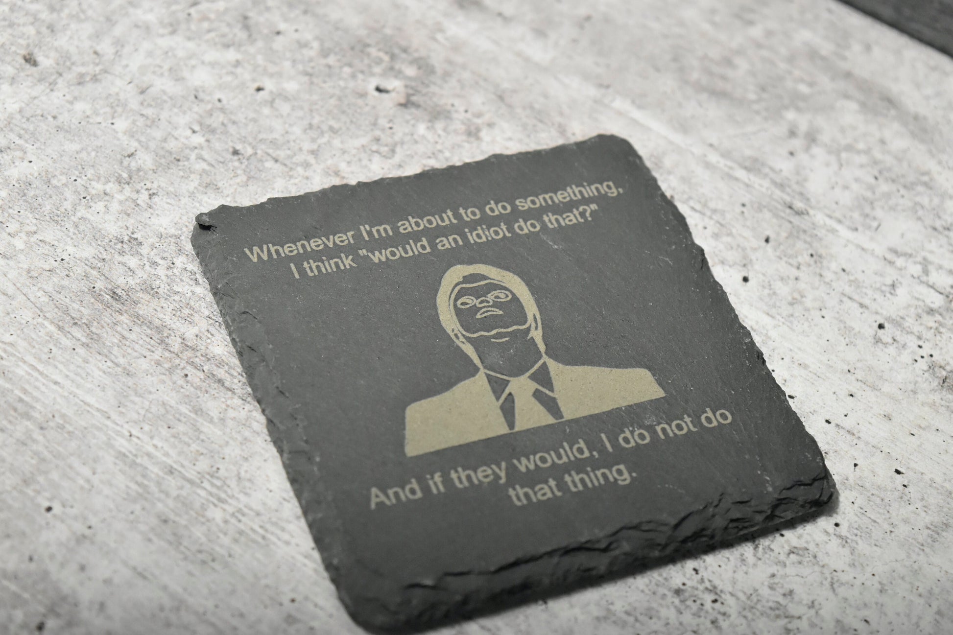 the office dunder mifflin slate coasters novelty gift. michael scott fun run merch