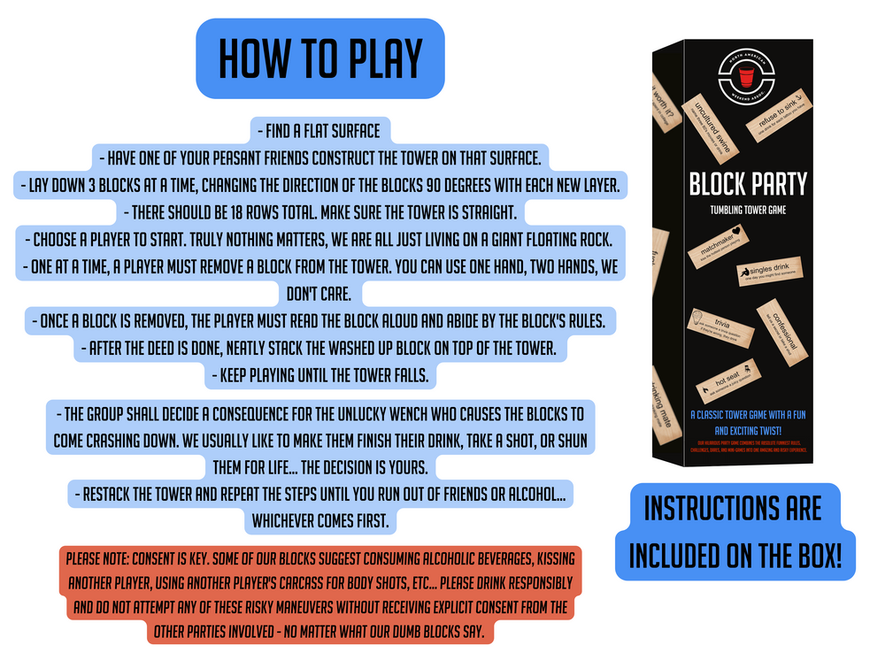 How to Play Block Party: A block-building, guessing game 