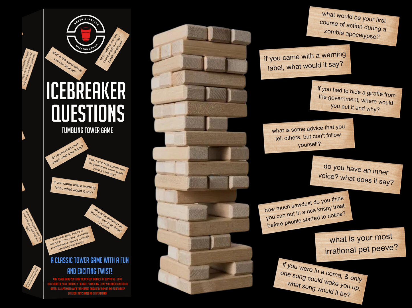 IceBreaker Questions - Tumbling Tower Game™